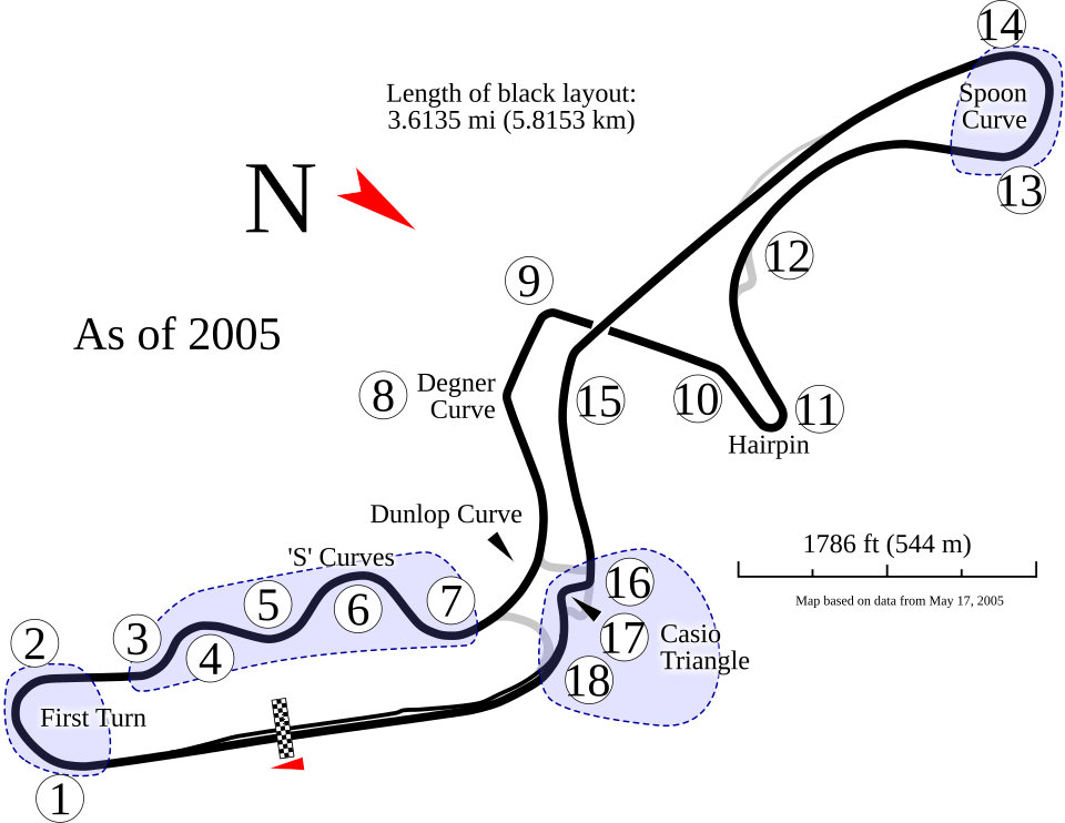 Suzuka Circuit 赛道地图